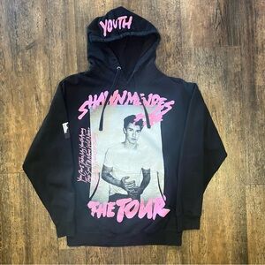 Shawn Mendes Women's The Tour Hoodie Black Pink Graphic All Over Print (M)